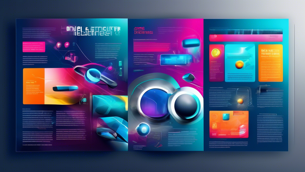 Digital newsletter layout showcasing futuristic technology products and innovative developments in a sleek, modern design