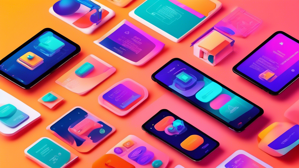 Showcase of the top innovative and engaging email designs for 2023, featuring futuristic layouts, interactive elements, and vibrant colors, displayed on a sleek, modern digital device screen.